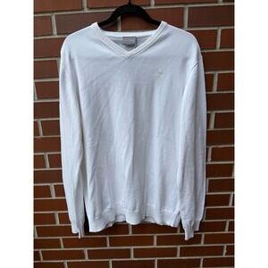 HEAD Classic Pullover Sweater V-Neck Long Sleeve White Mens Size L